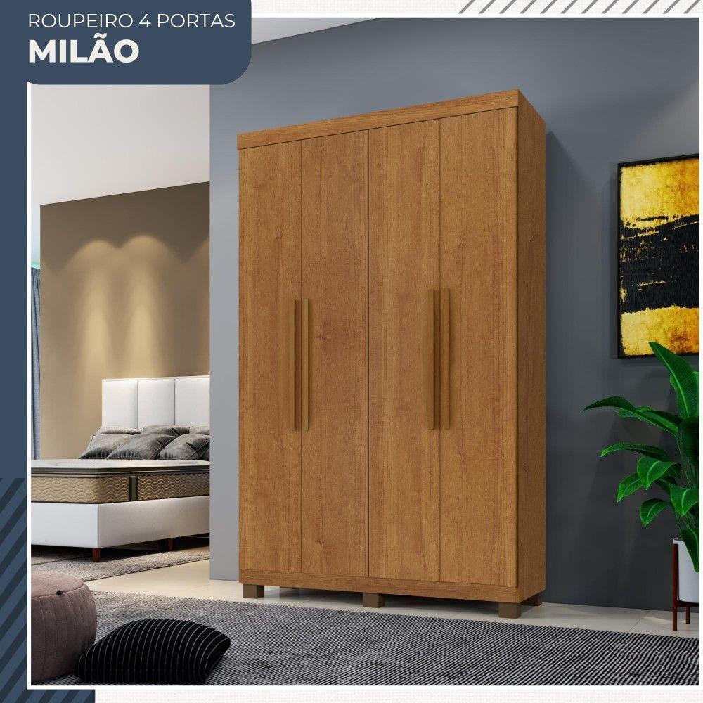 Miniatura Guarda Roupa Milão 4 Portas 3 Gavetas Em Mdp Benetil Móveis Cinamomo