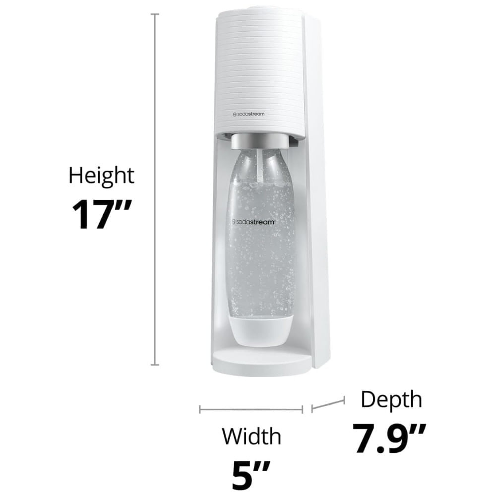 Máquina de Fazer Água com Gás SodaStream Terra Branca com CO2, Garrafa DWS e Gotas Bubly - Transforme Sua Hidratação!