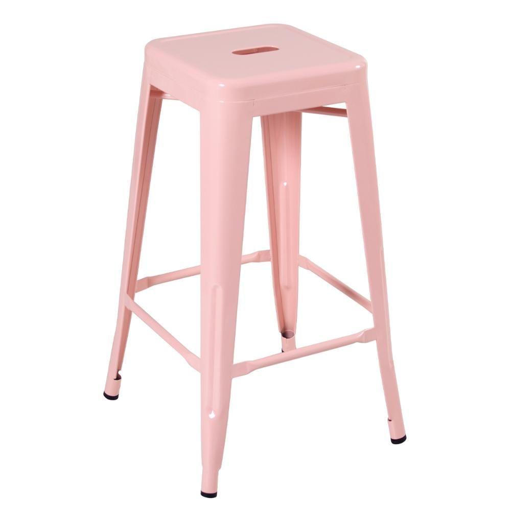 Miniatura Banqueta Alta 76 Cm Rosa Antigo
