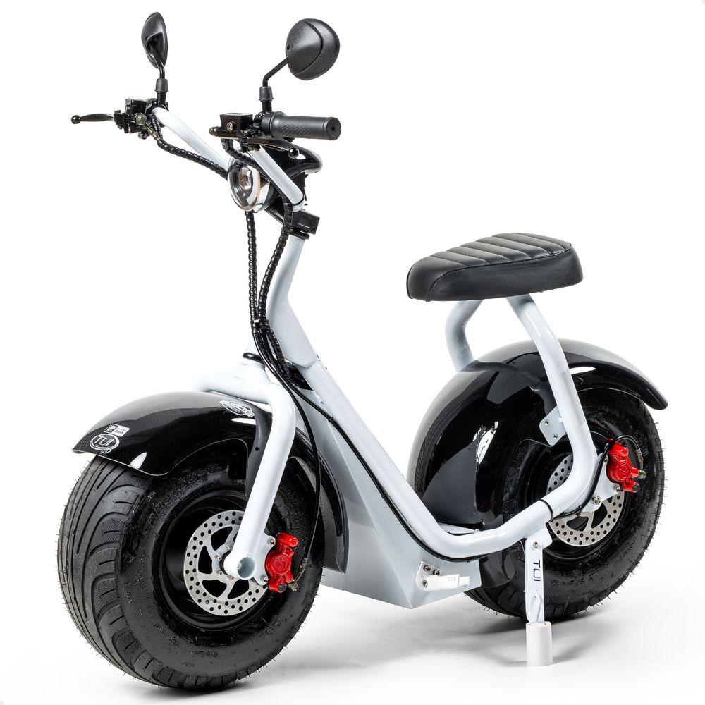 Scooter Elétrica 1000w Tui Pop Moto Patinete Sem Cnh Branco-preto