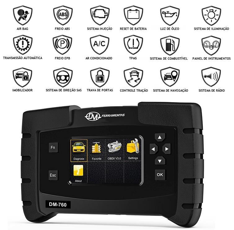 Miniatura Scanner Automotivo Profissional Dm-760 Ajuste Af