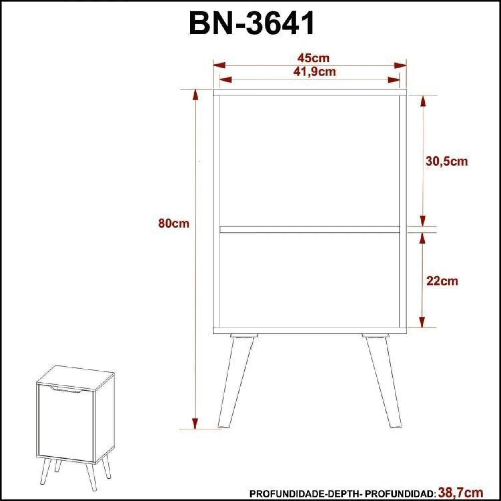 Gabinete para Banheiro com Espelheira 45cm Marrom