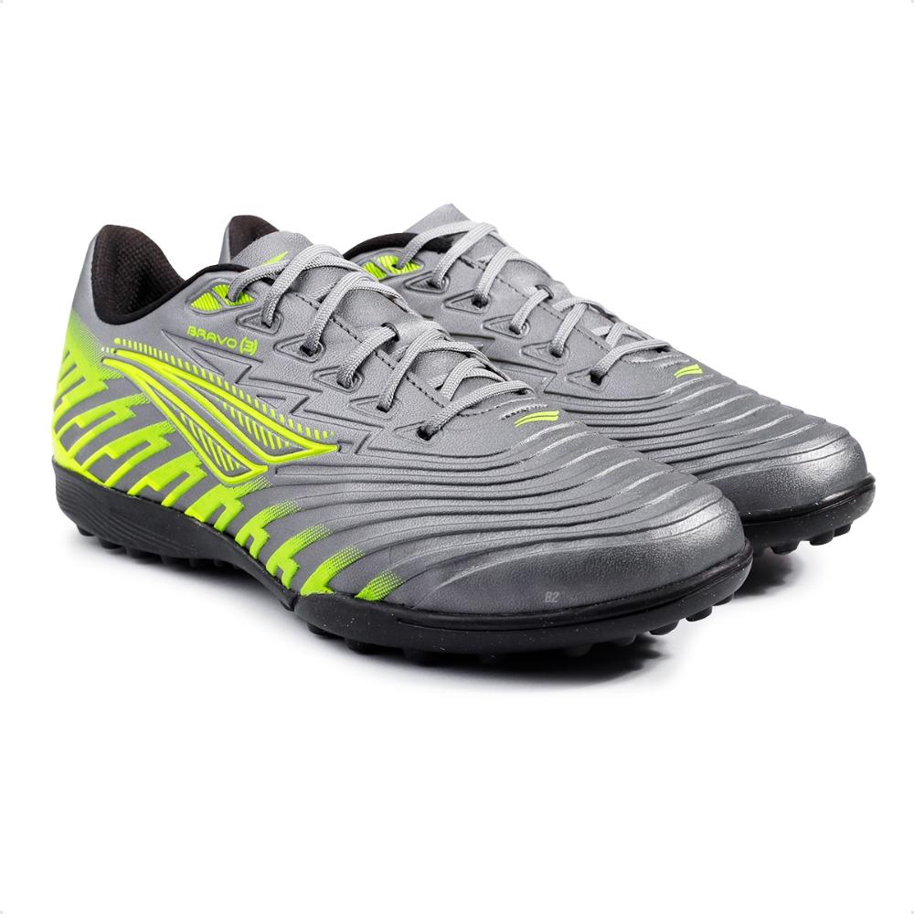 Miniatura Chuteira Society Penalty Bravo Y-3.0 Unissex Chumbo / Amarelo - 35