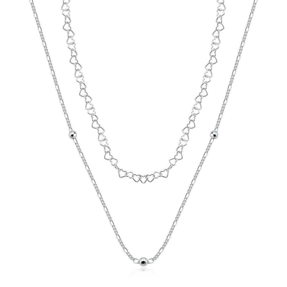 Miniatura Colar Choker Duplo Bolas 3mm Prata 925