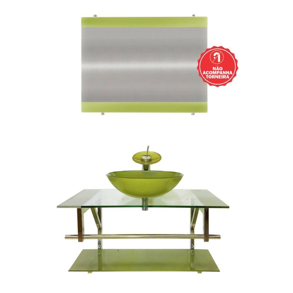 Miniatura Gabinete De Vidro Noruega 80cm Iq Inox Verde Olivia