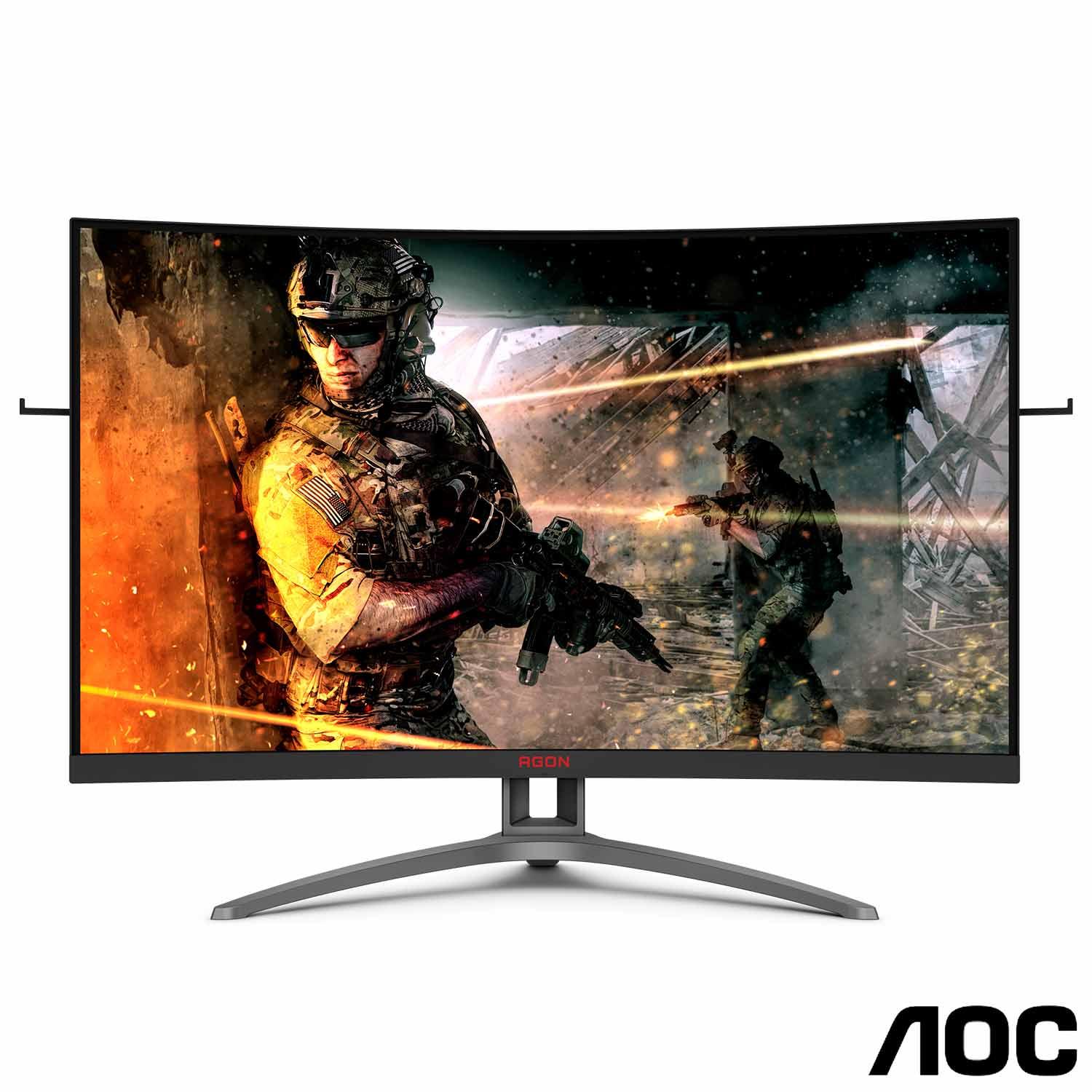 Miniatura Monitor Gamer 31,5" AOC Agon Curved Widescreen LED de 165Hz e 1ms, Painel VA, FreeSync - AG323FCXE Bivolt