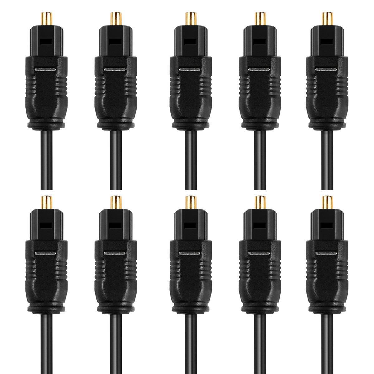 Miniatura Kit 10 Cabo Optico Audio Digital Som Tv Home 2m Spdif LT-20