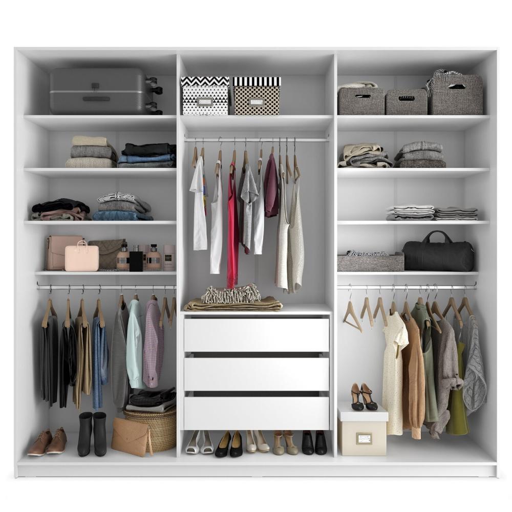 Miniatura Closet Casal 100% Mdf Bp 237cm 3 Gavetas Monreale Branco