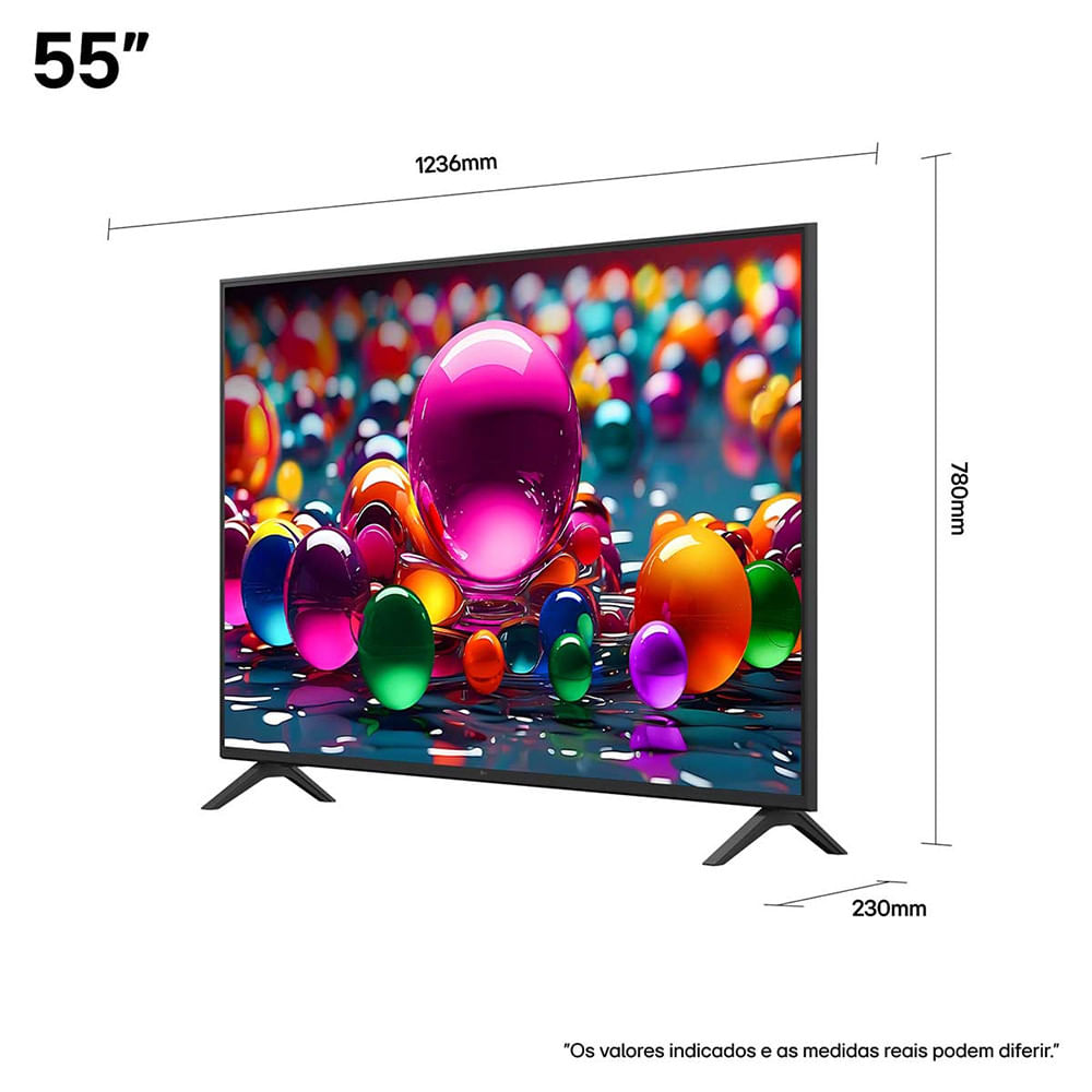 Smart TV LG 55 55UA8550PSA 4K UHD LED a7 AI Processor 4K Gen8 webOS 25 Preto - Bivolt