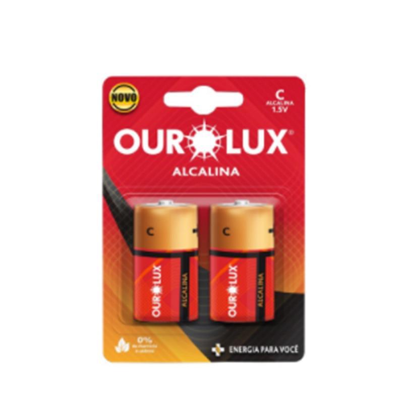 Miniatura Pilha Alcalina C- Ourolux No Blister 2 Unidade