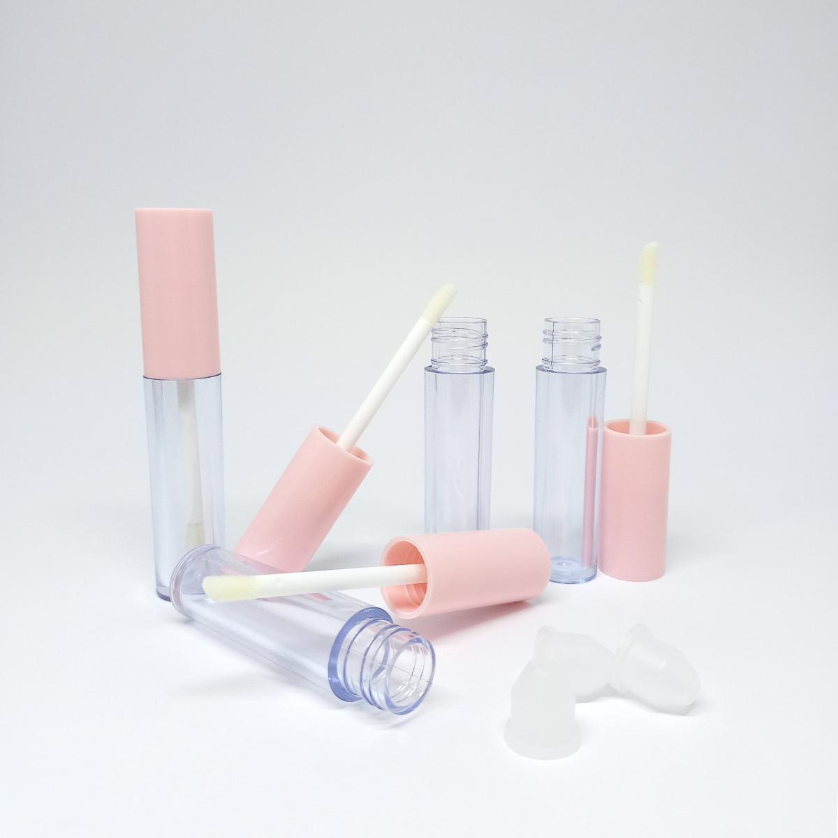 Miniatura Frasco Gloss Labial Vazio 6Ml Tampa Rosa Batom Liquido 10U