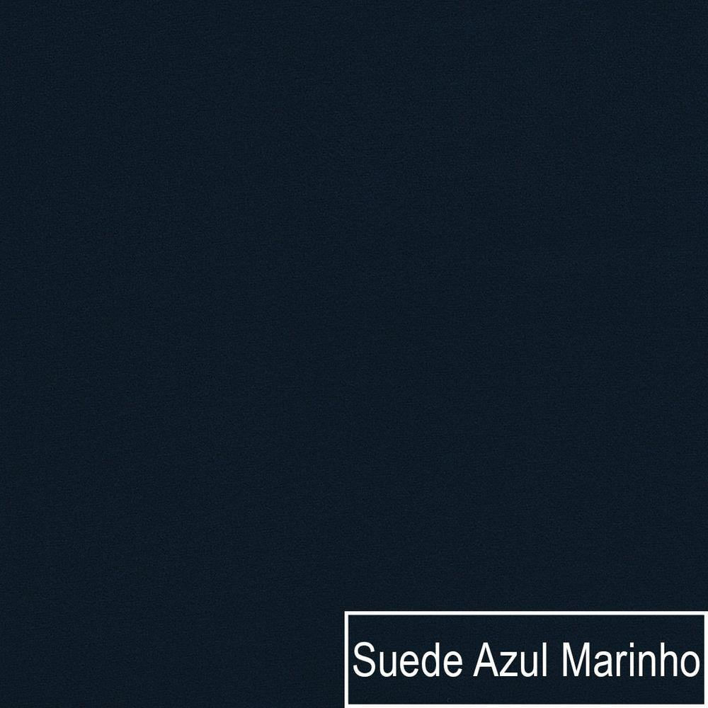 Poltrona Decorativa Luiza Base De Ferro Preto Suede - Doce Sonho Móveis Azul Marinho