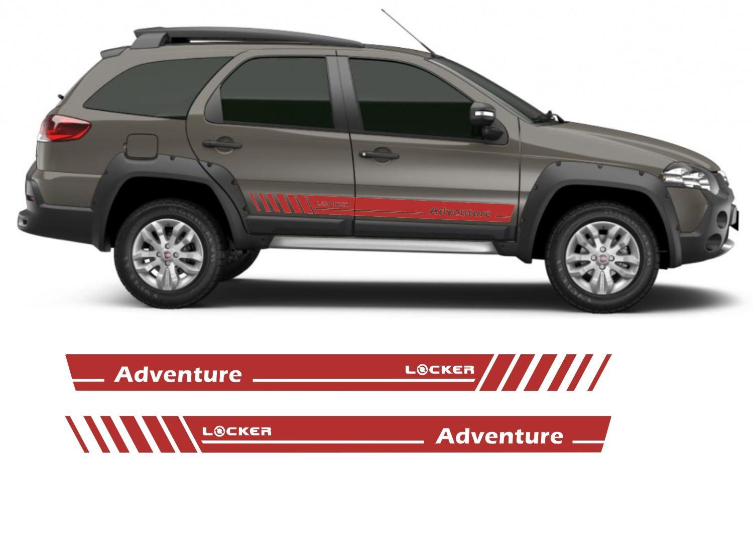 Miniatura Adesivo Lateral Palio Weekend Ad1 Adventure Locker Faixa