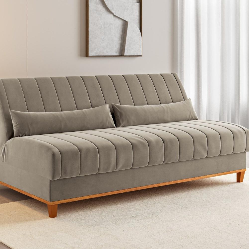 Miniatura Sofá Cama 1,80cm Reclinável 3 Lugares Colors Pérola