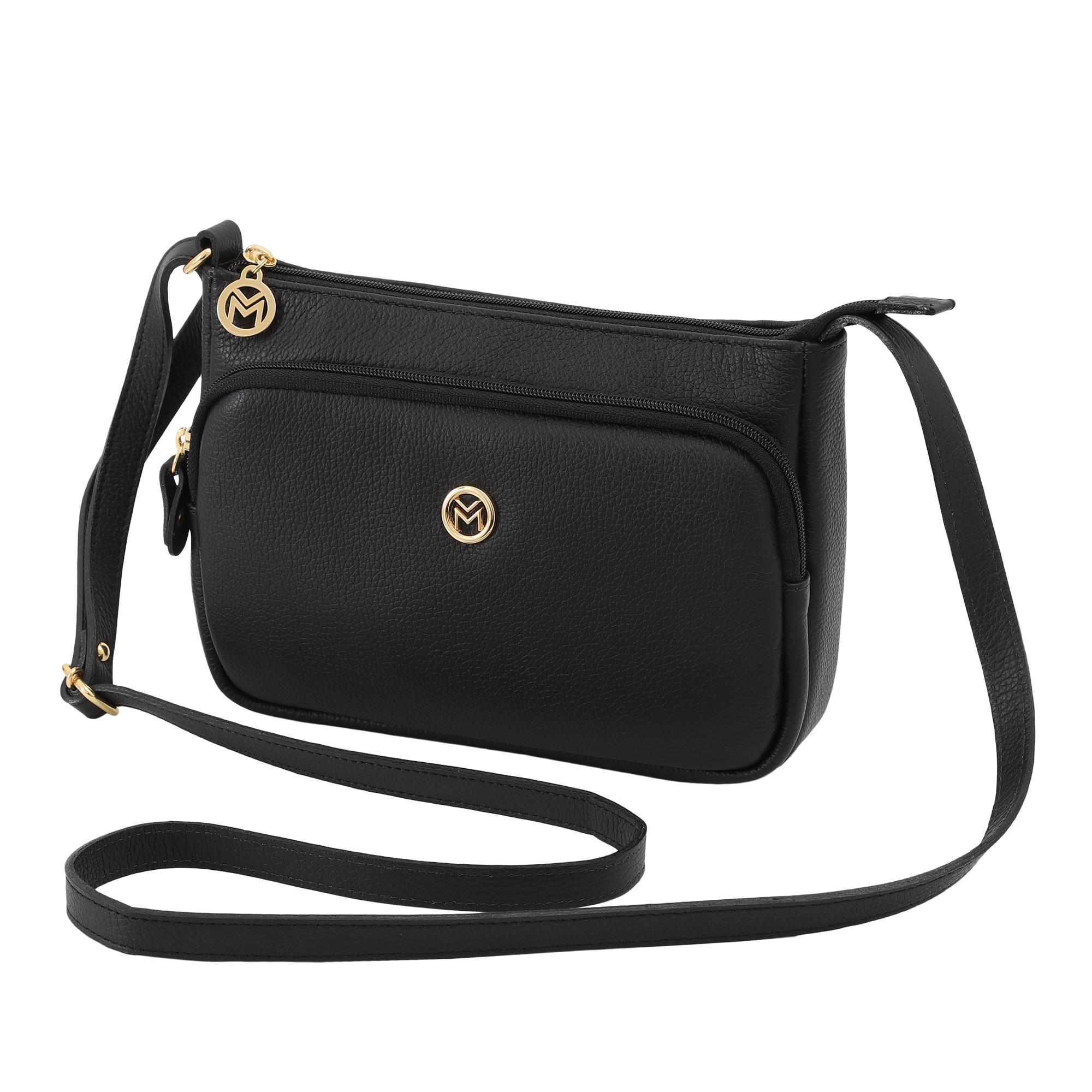 Miniatura Bolsa De Couro Legítimo Feminina Com Bolso Mariart Rosalina