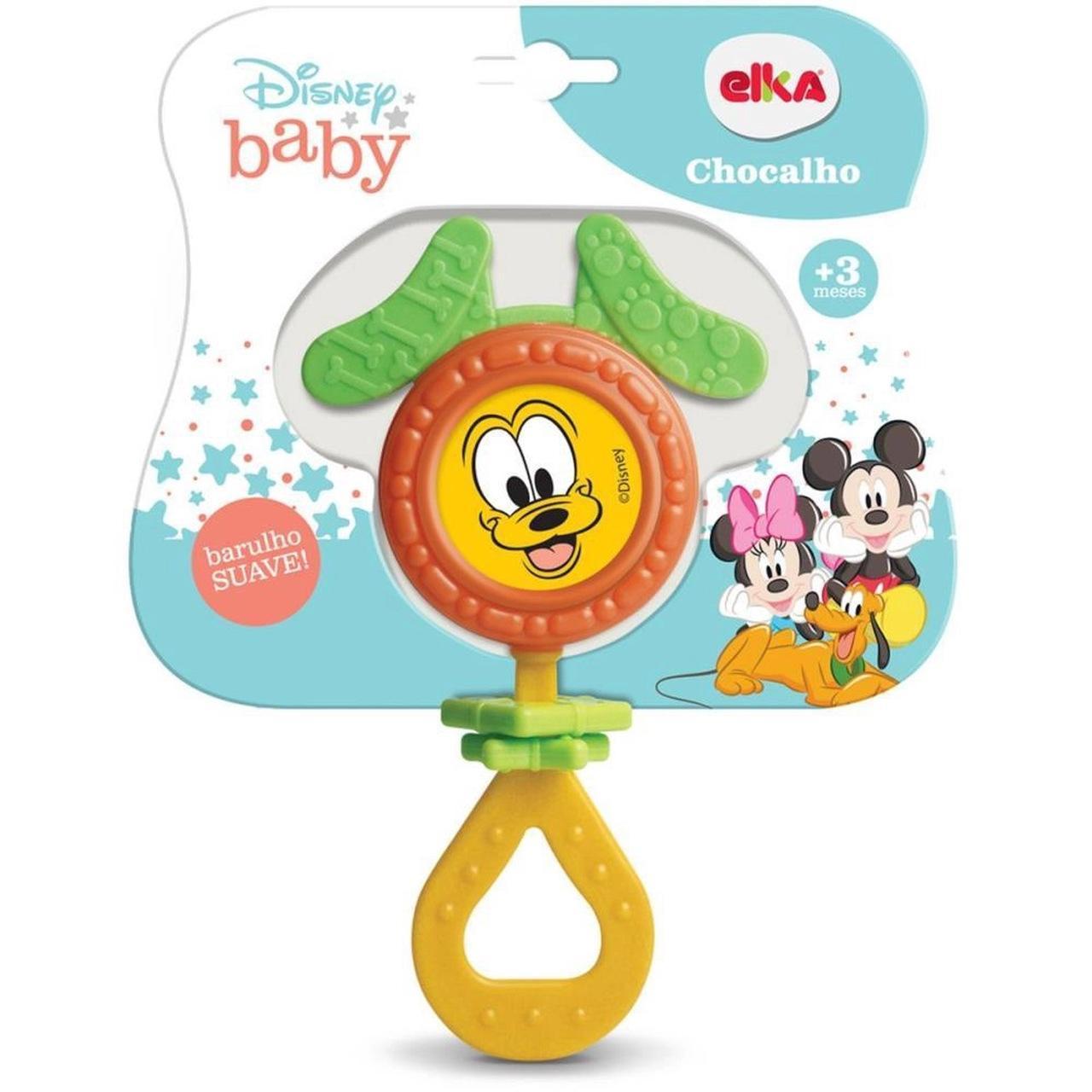 Miniatura Chocalho E Mordedor Disney Pluto Baby - Elka 1223