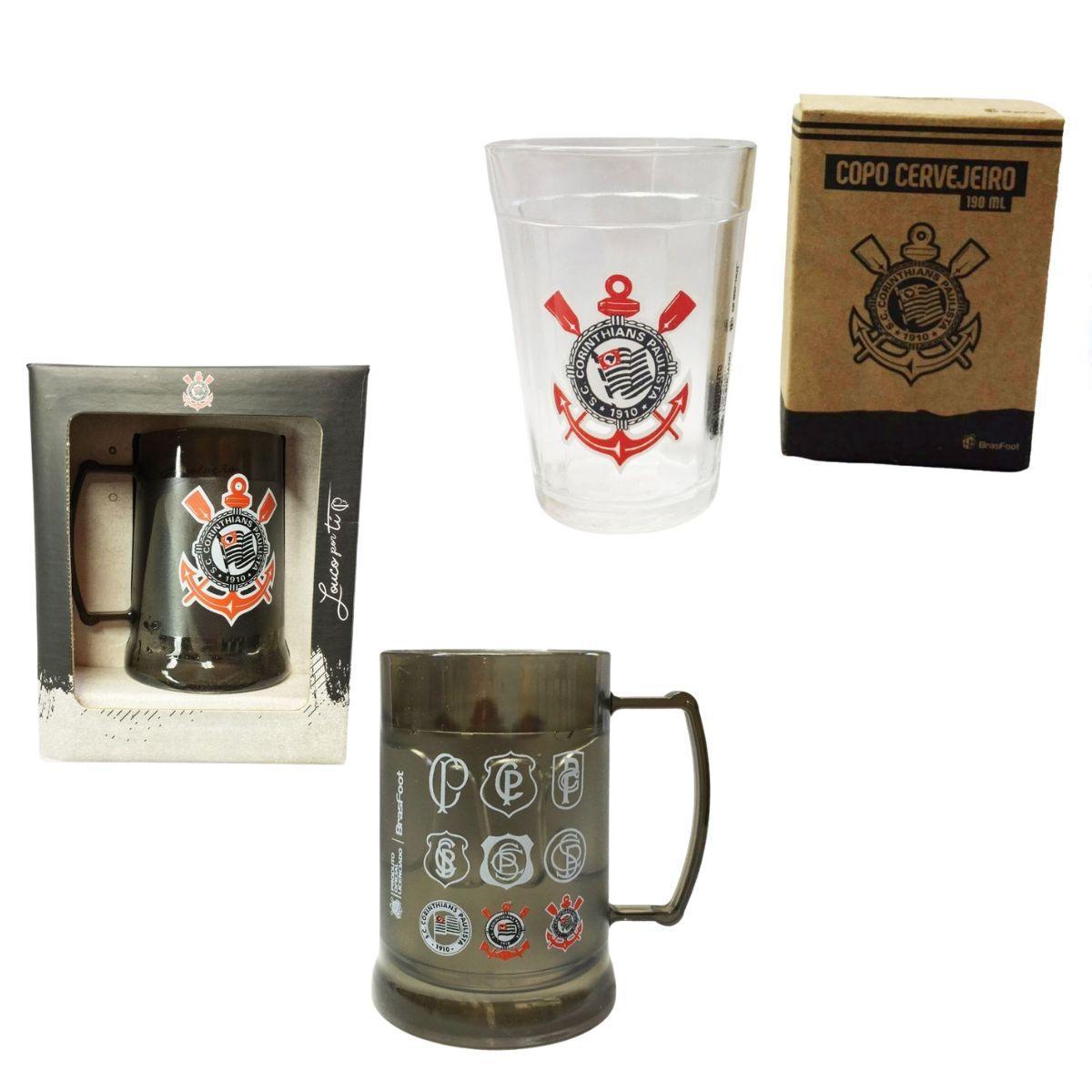 Miniatura Kit Copo Americano Vidro 190Ml Tradicional + Caneca Gel