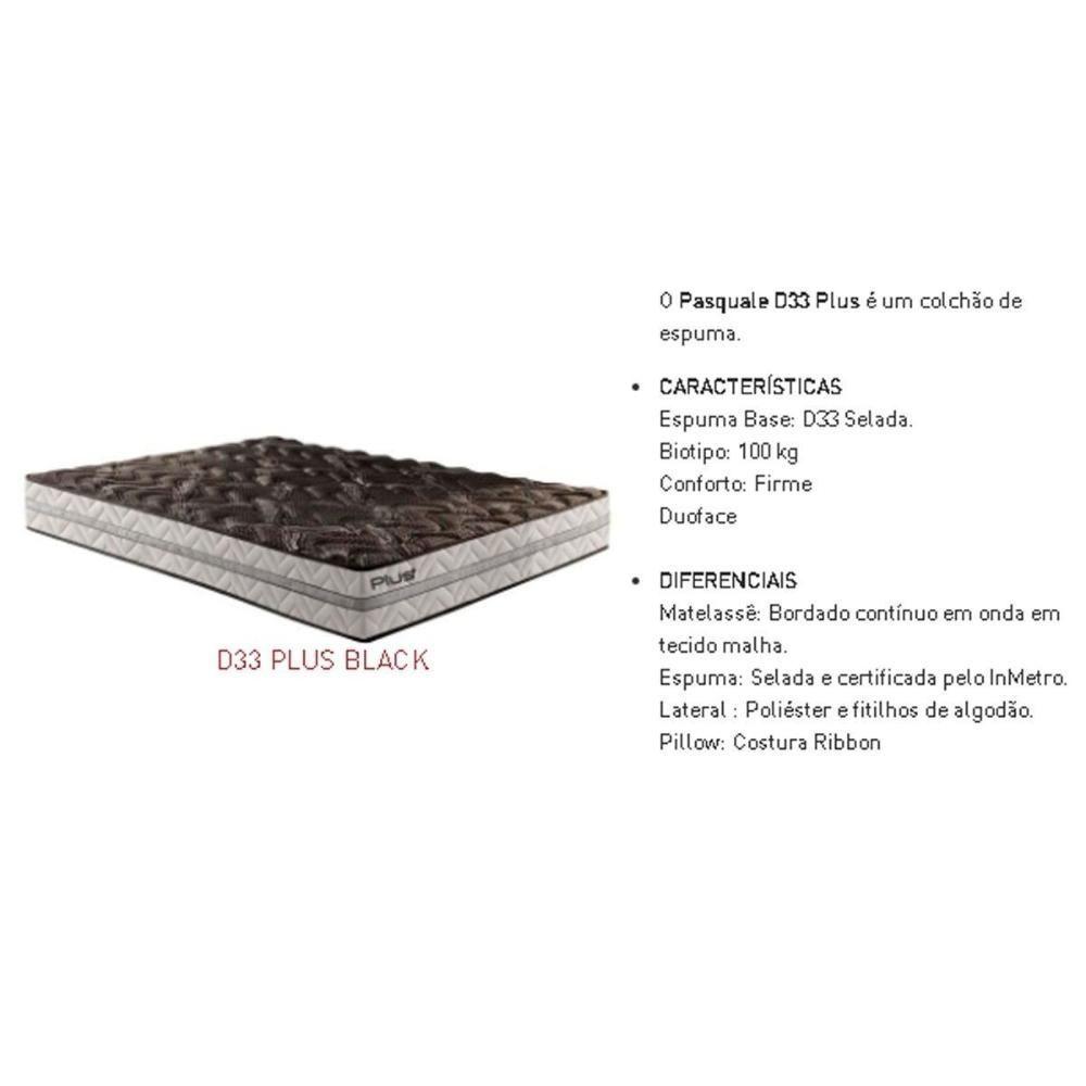 Miniatura Colchão Viúva Espuma D33 Pasquale Plus Euro Pillow Black (128x188x25) - Paropas