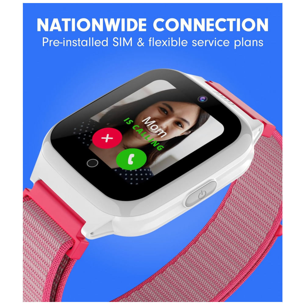 Smartwatch Inteligente para Crianças com Chamada de voz, Mensagens de Texto e Rastreador de Atividades, JrTrack, Rosa