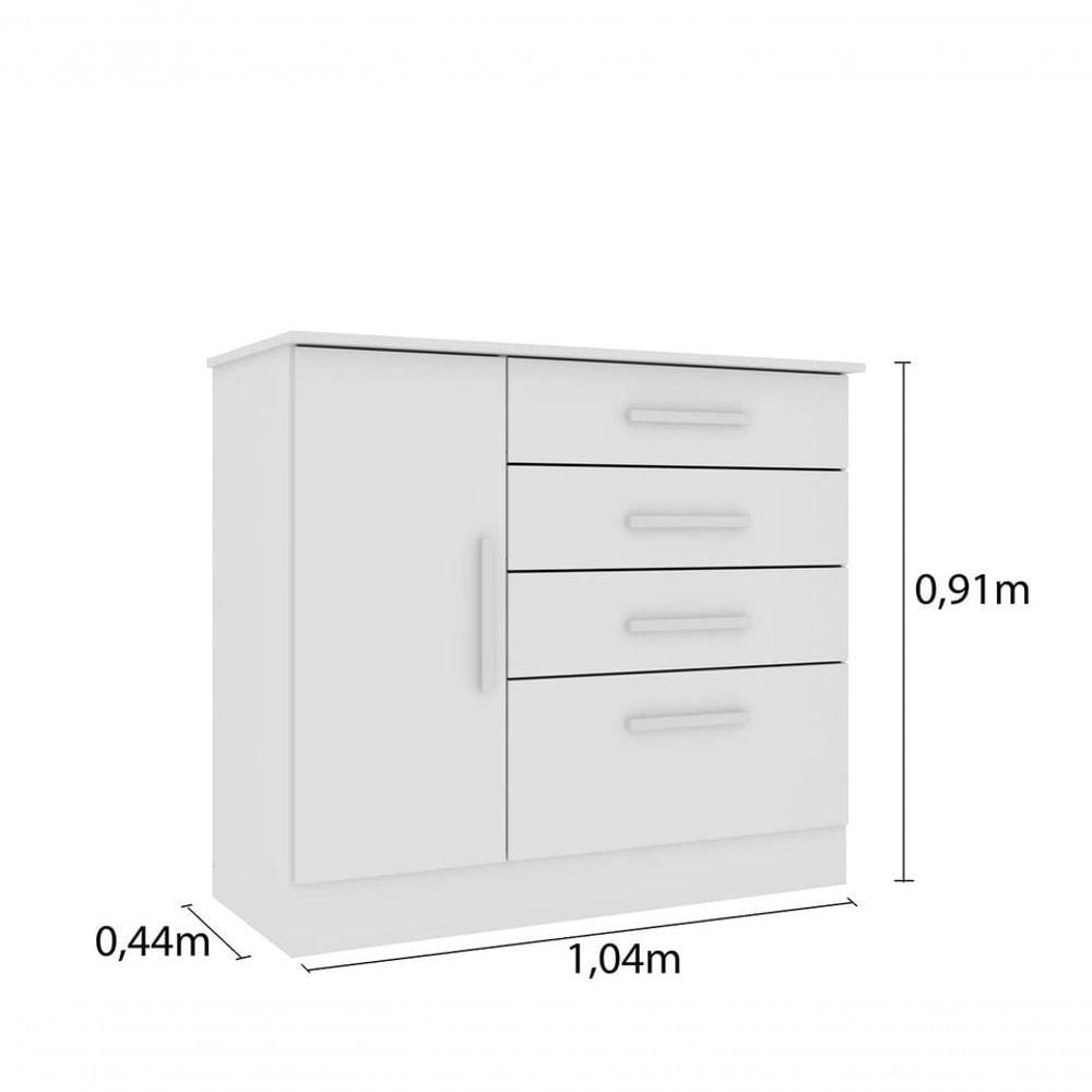 Miniatura Cômoda Moderna Para Quarto De Casal - Chicago-neve - Tcil Móveis