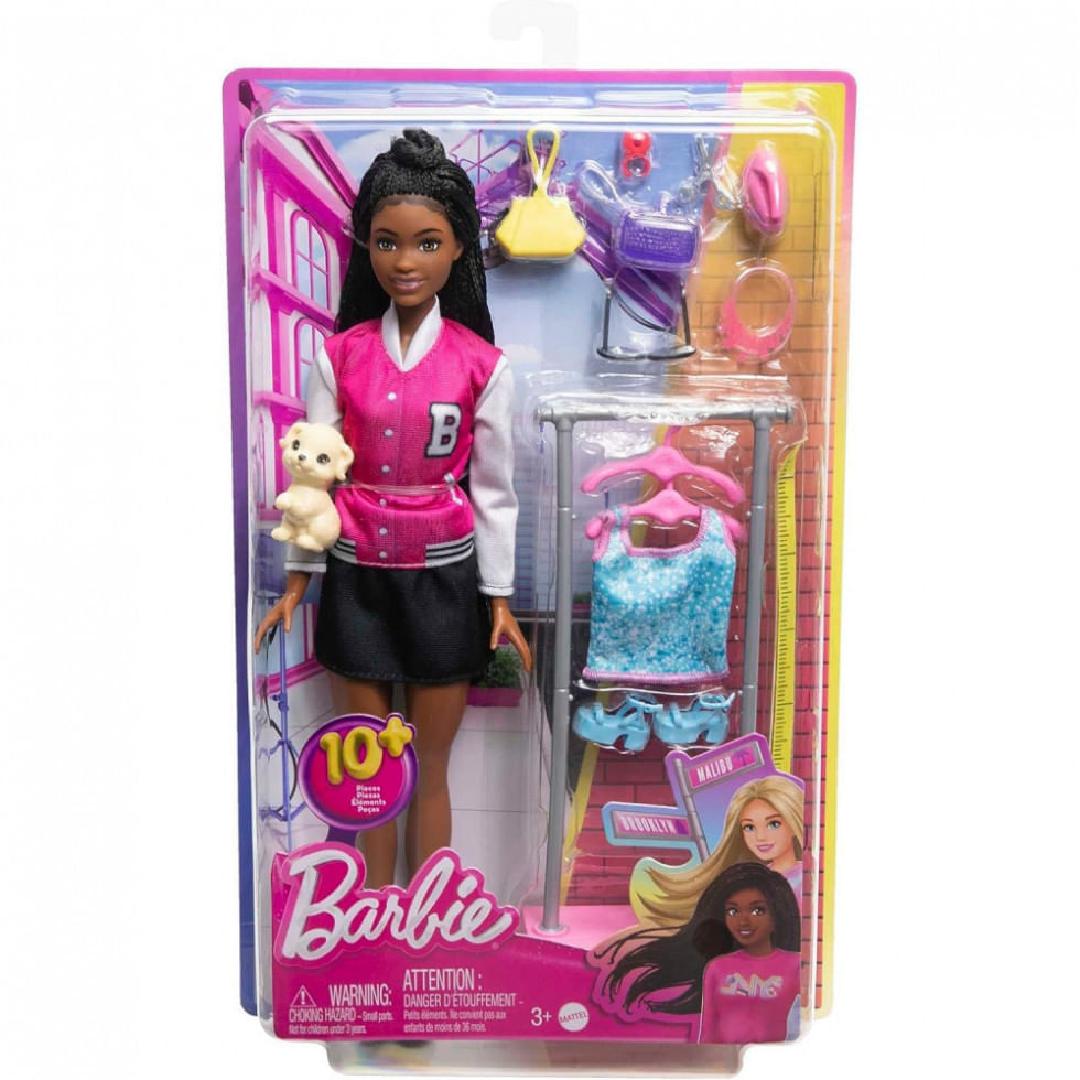 Boneca Barbie Estilista com 14 Acessórios Incluindo Bolsas e Cachorrinho, Rosa