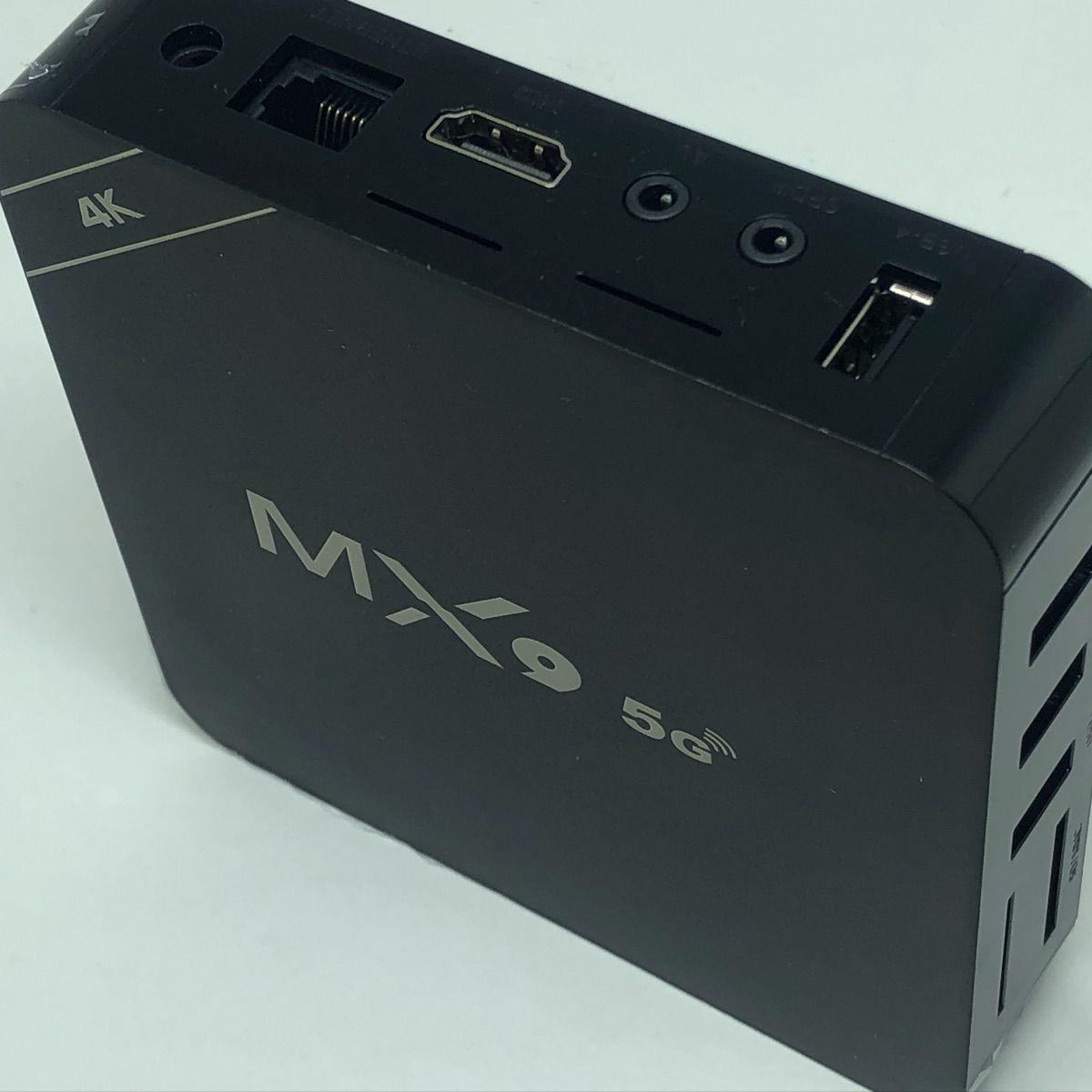 Miniatura Tv Box Mx9 4K 5G Android 10.1 4Gb Ram Preto 64Gb Wifi Top