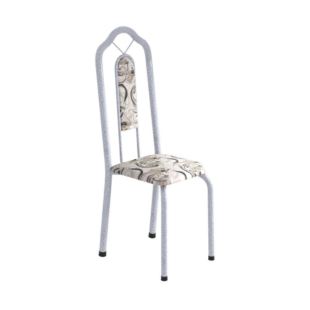 Miniatura Kit 4 Cadeiras Tubular Bianca Soma Móveis Martelado Pérola/Arabesco