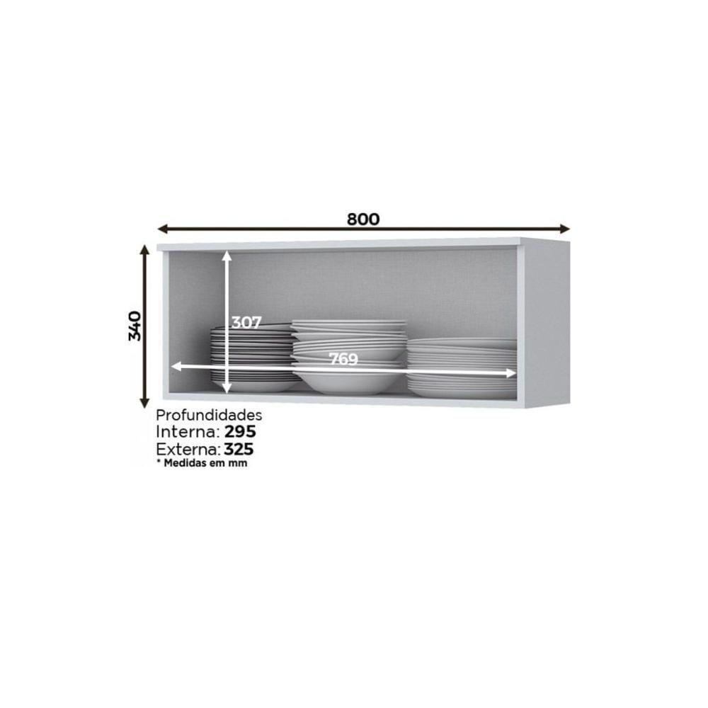 Miniatura Cozinha Modulada Henn Americana 5pçs (2 Armários 1 Balcão 1 Paneleiro 1 Complemento) C5P14 Branco