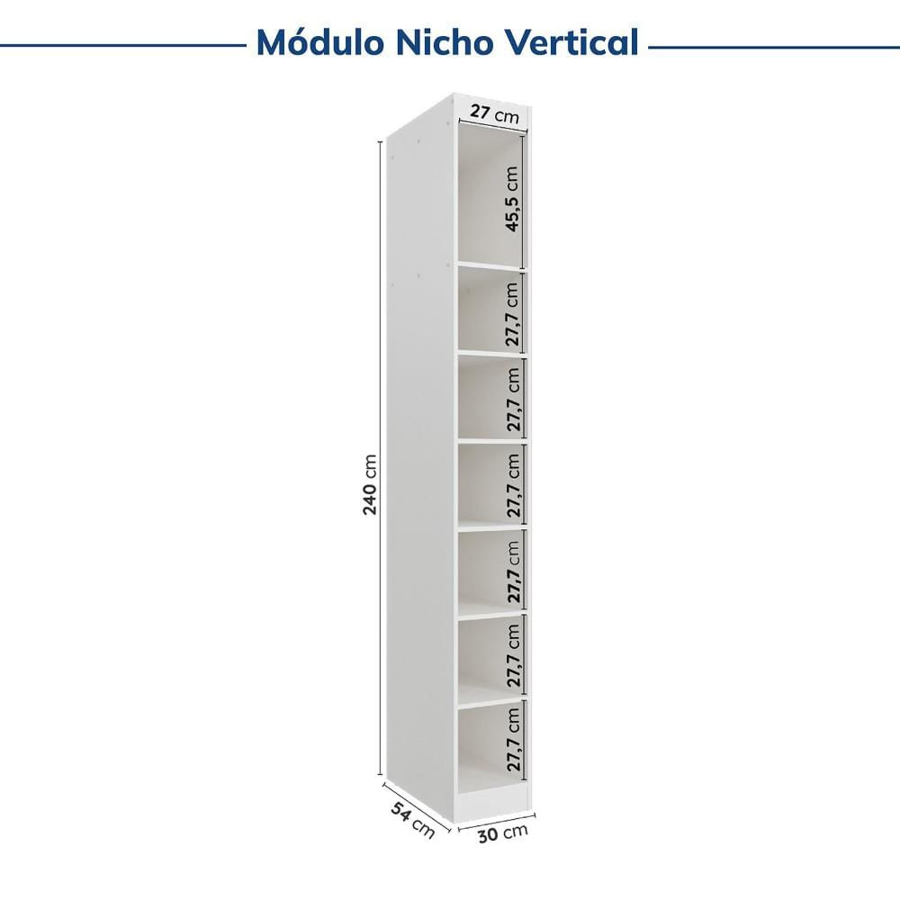 Miniatura Guarda-roupa Modulado de Canto 11 Portas 7 Peças Hera Cabecasa Madeiramadeira Branco Geada/Preto