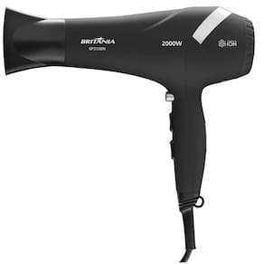 Miniatura Escova Secadora Britânia Soft BES12 Luz Infrared 1300W - Vermelha/Preta + Secador de Cabelos Britânia SP3100 2000W - Preto 110V