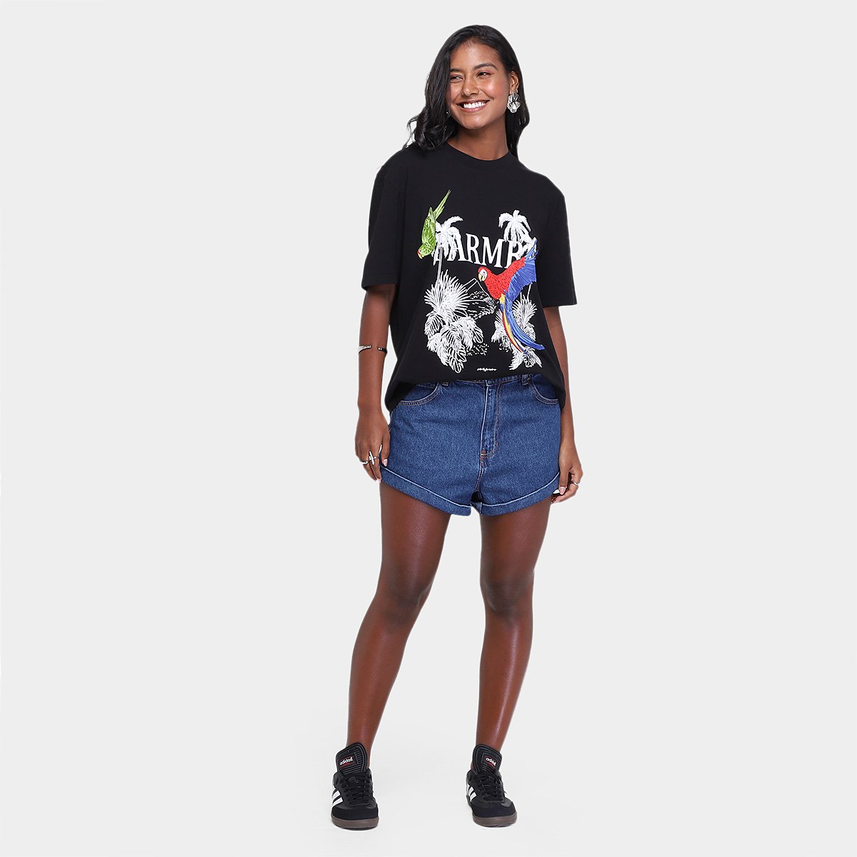 Miniatura Camiseta Farm Paisagem Ipanema Feminina Preto - G