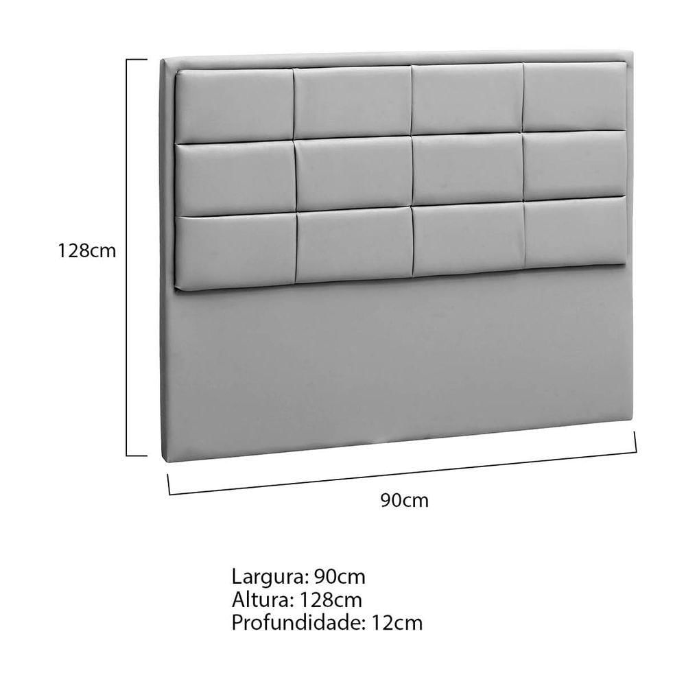 Miniatura Cabeceira Solteiro Tallin P04 90 Cm Suede Cinza