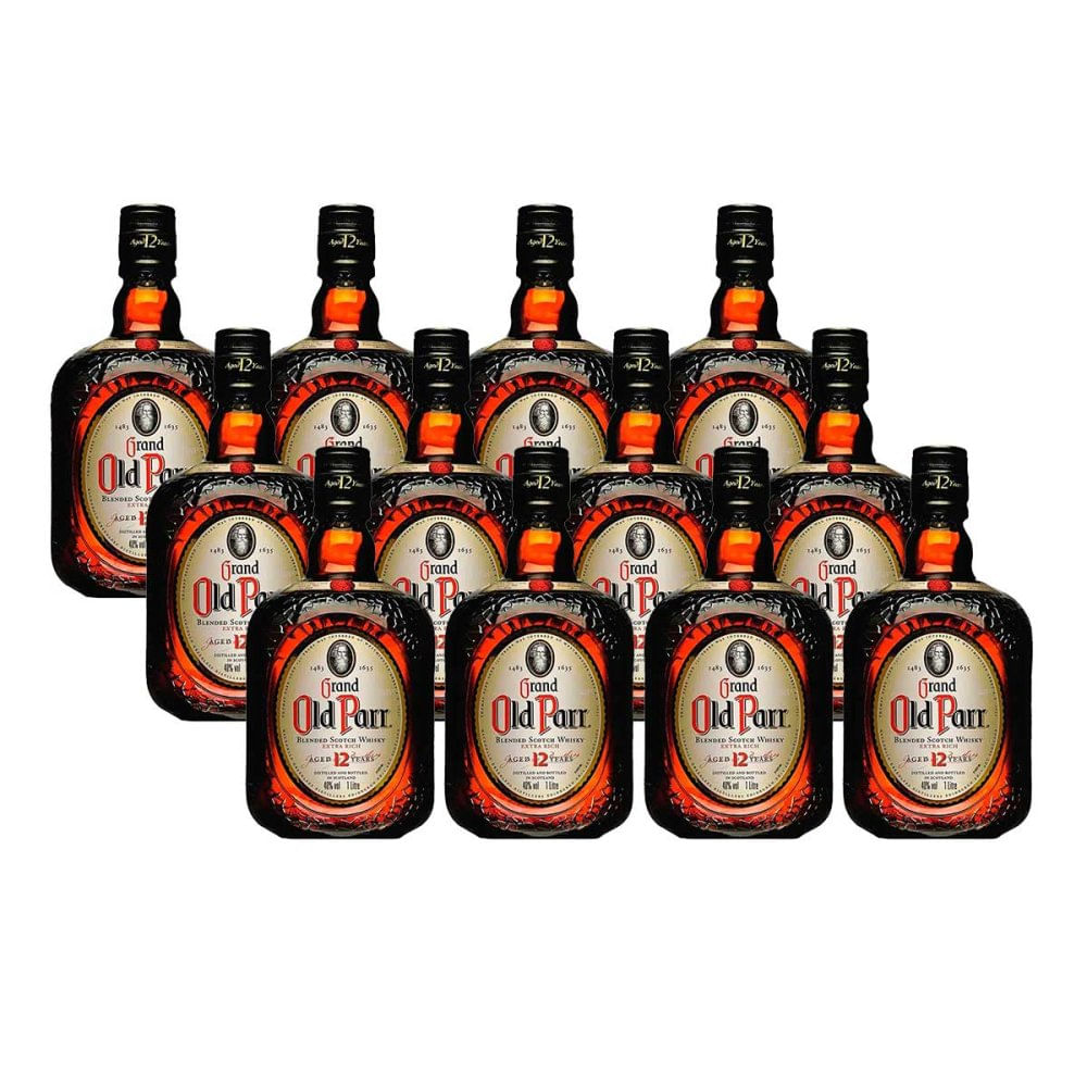 Whisky Escocês 12 anos 1litro Caixa com 12 Unidades Old Parr