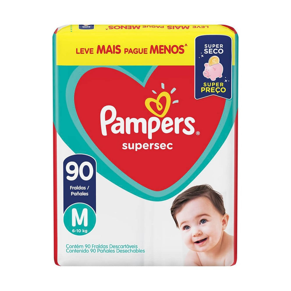 Miniatura Fralda Supersec Pampers M 90 Unidades