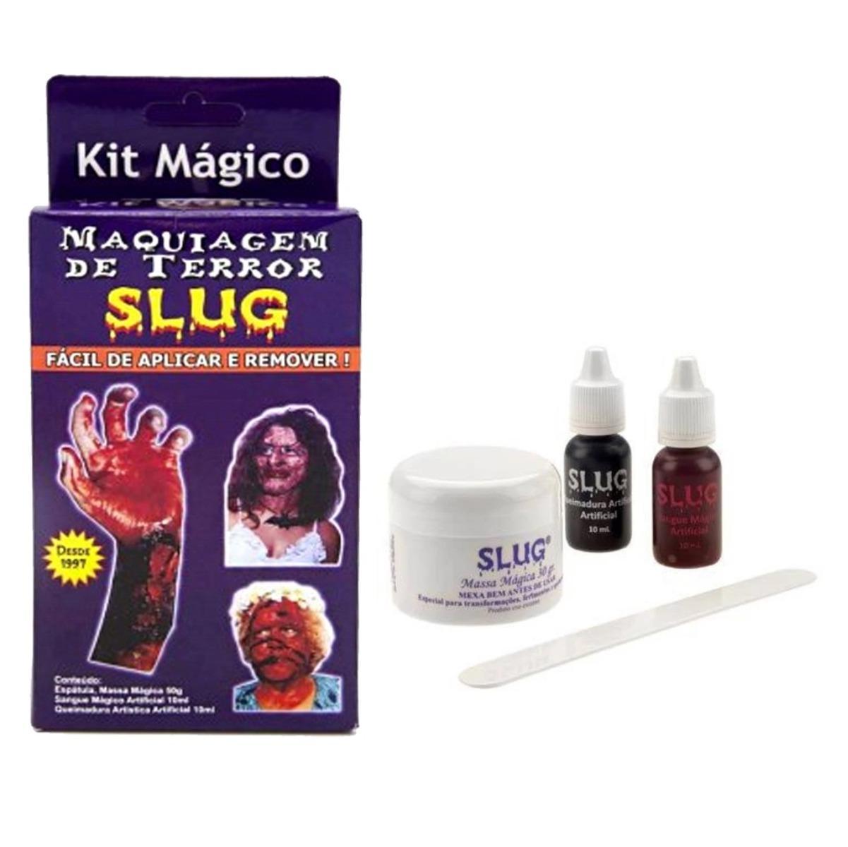 Miniatura Kit Maquiagem Assustadora Sangue E Massa Halloween