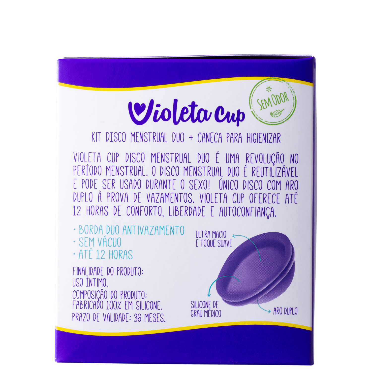 Miniatura Kit Violeta Cup Disco Menstrual Duo Vermelho (2 Produtos)