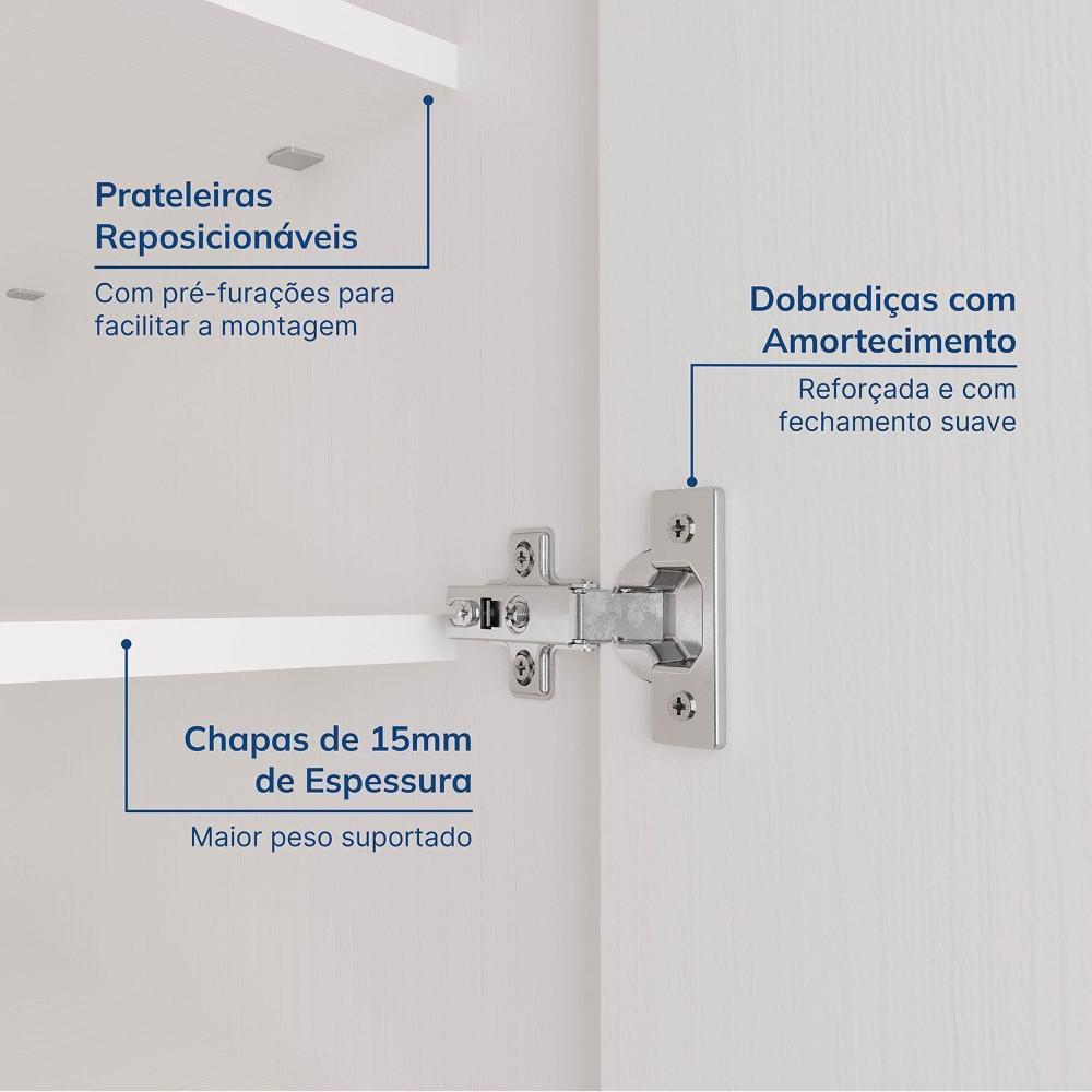 Guarda-roupa Modulado de Canto 11 Portas 7 Peças Hera Cabecasa Madeiramadeira Branco Geada/Preto