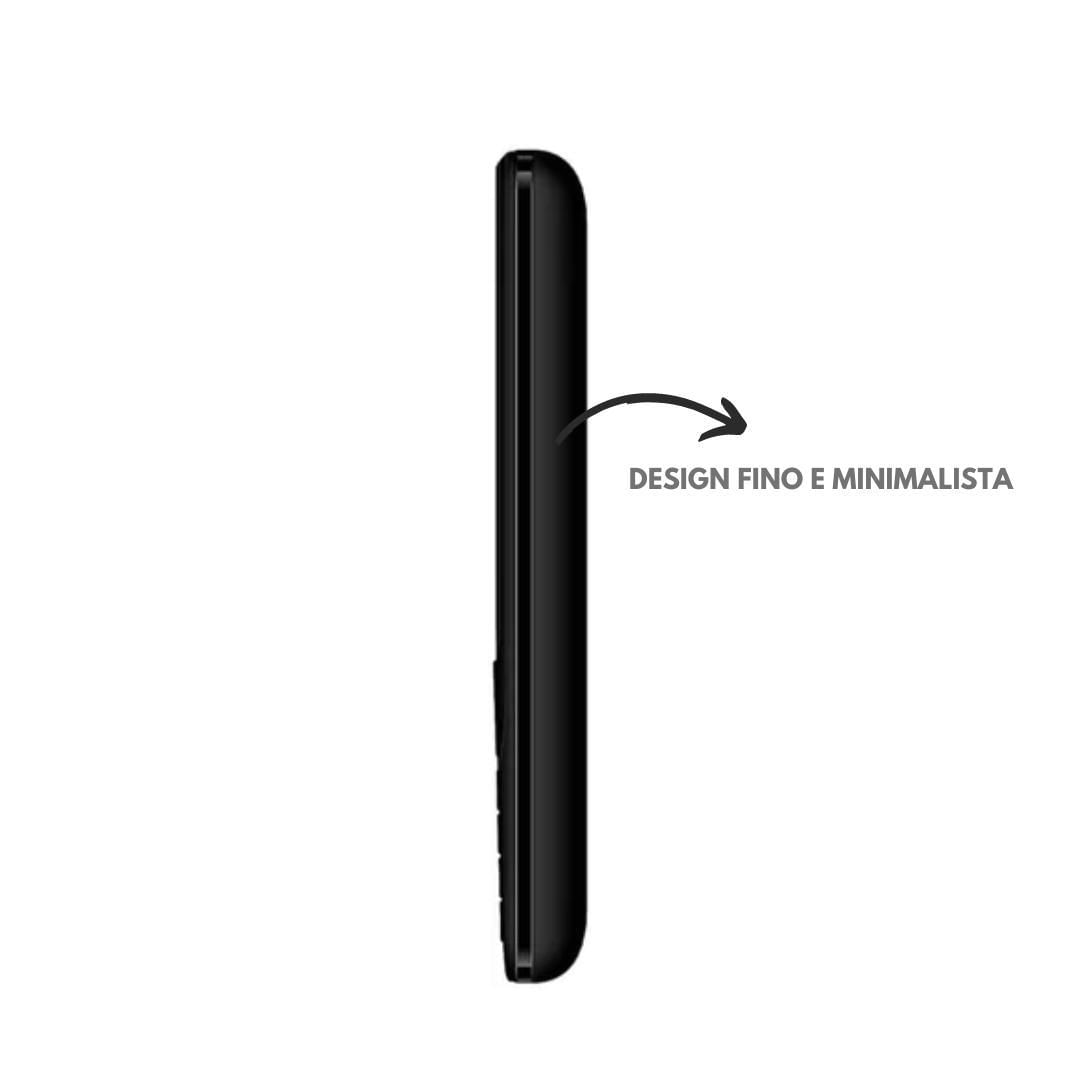 Miniatura Celular Para Idoso P41: 2 Chips, Câmera, Preto - Prático