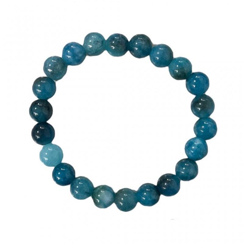 Miniatura Pulseira Pedra Natural Apatita Azul 8Mm Evolução Espiritual
