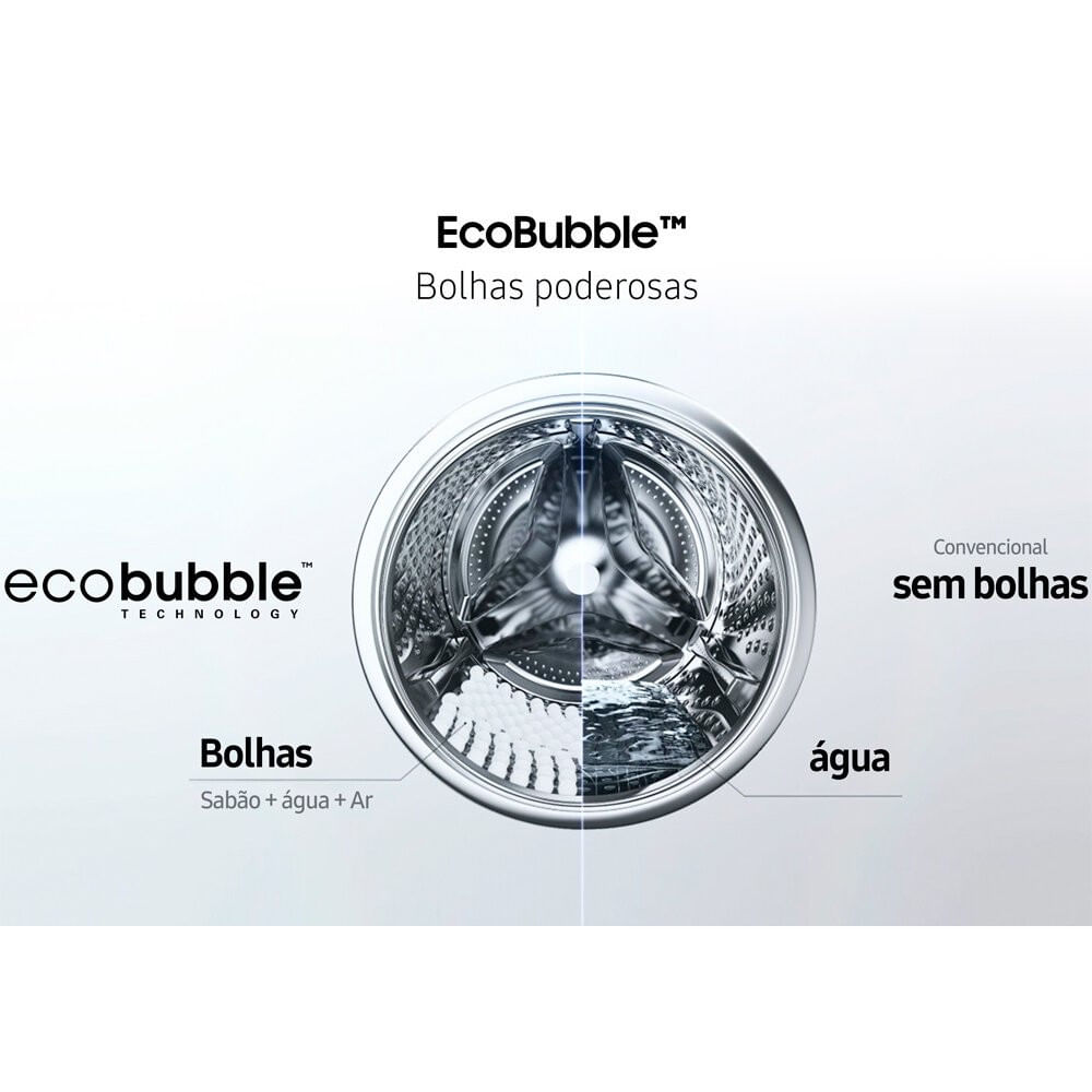 Lava e Seca Samsung Ecobubble 11 Kg Smart Check WD11A Inox Look - 110V