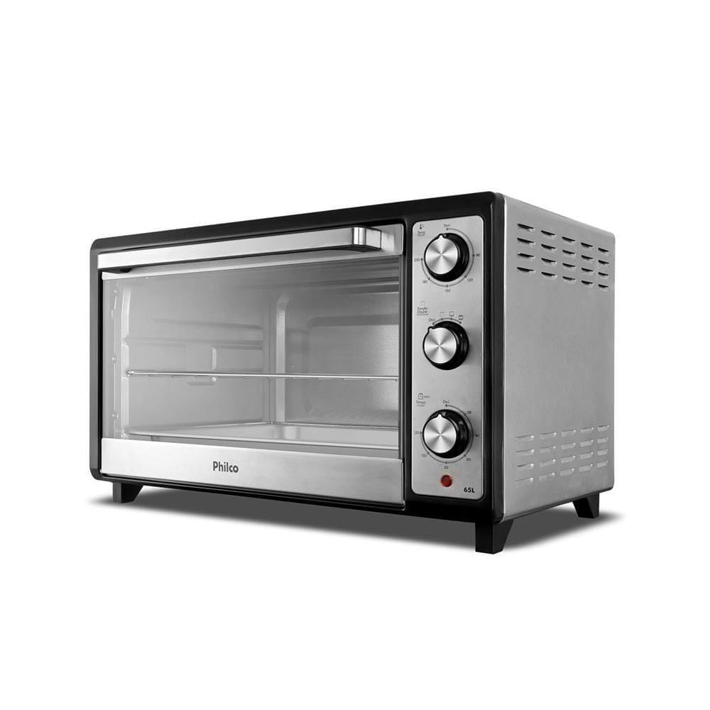 Miniatura Forno Elétrico Philco 65L Dupla Resistência Bancada Preto PFE65 220V