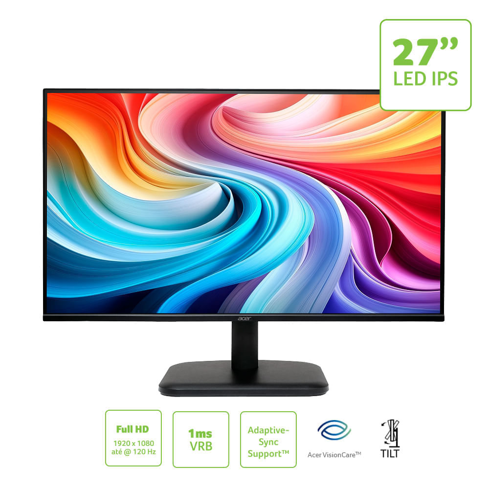 Miniatura Monitor Acer 27" EK271 GBI LED IPS 27” Full HD 120 Hz 1 ms