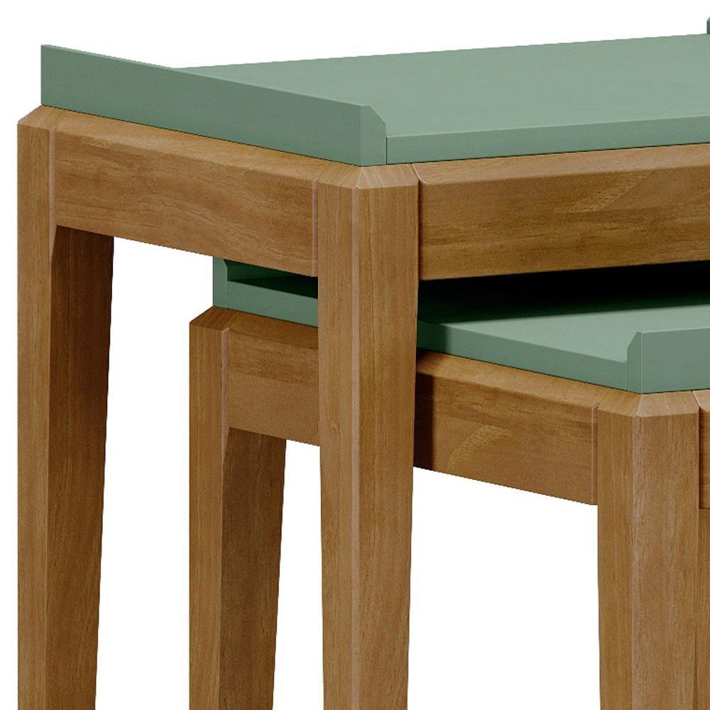 Miniatura Conjunto Sala De Estar 4 Pç Mdf/madeira Milao 2 Verde Freijo Fnt Verde Freijo