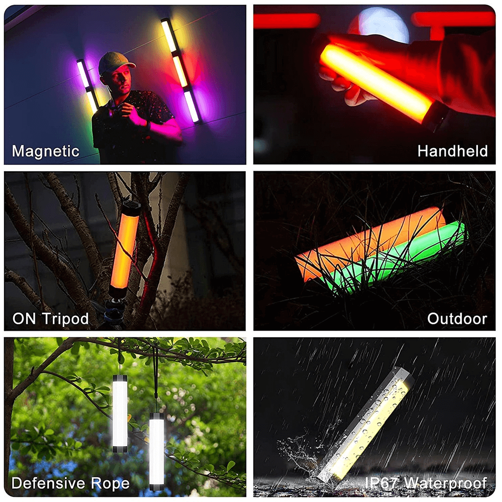 Bastão LED RGB Luxceo P200 Luz Handheld (3000–6000K) Controle Remoto e Impermeável
