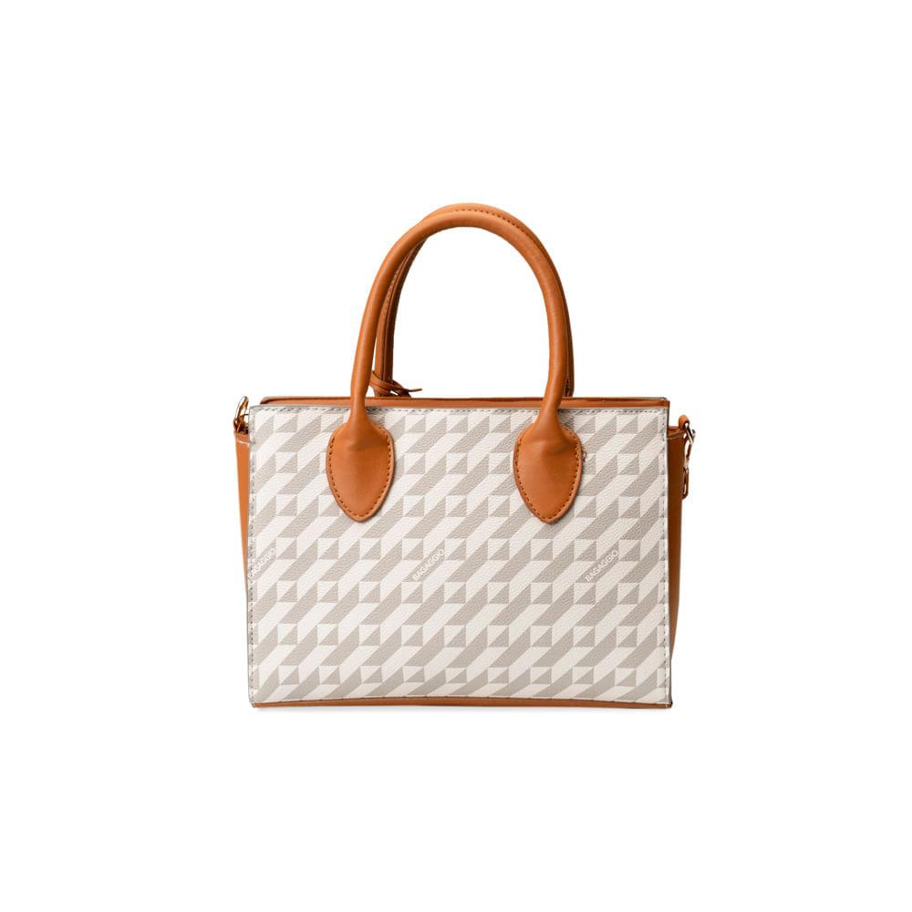 Miniatura Bolsa de Mão Feminina Média Monograma BG Bege Bege - M