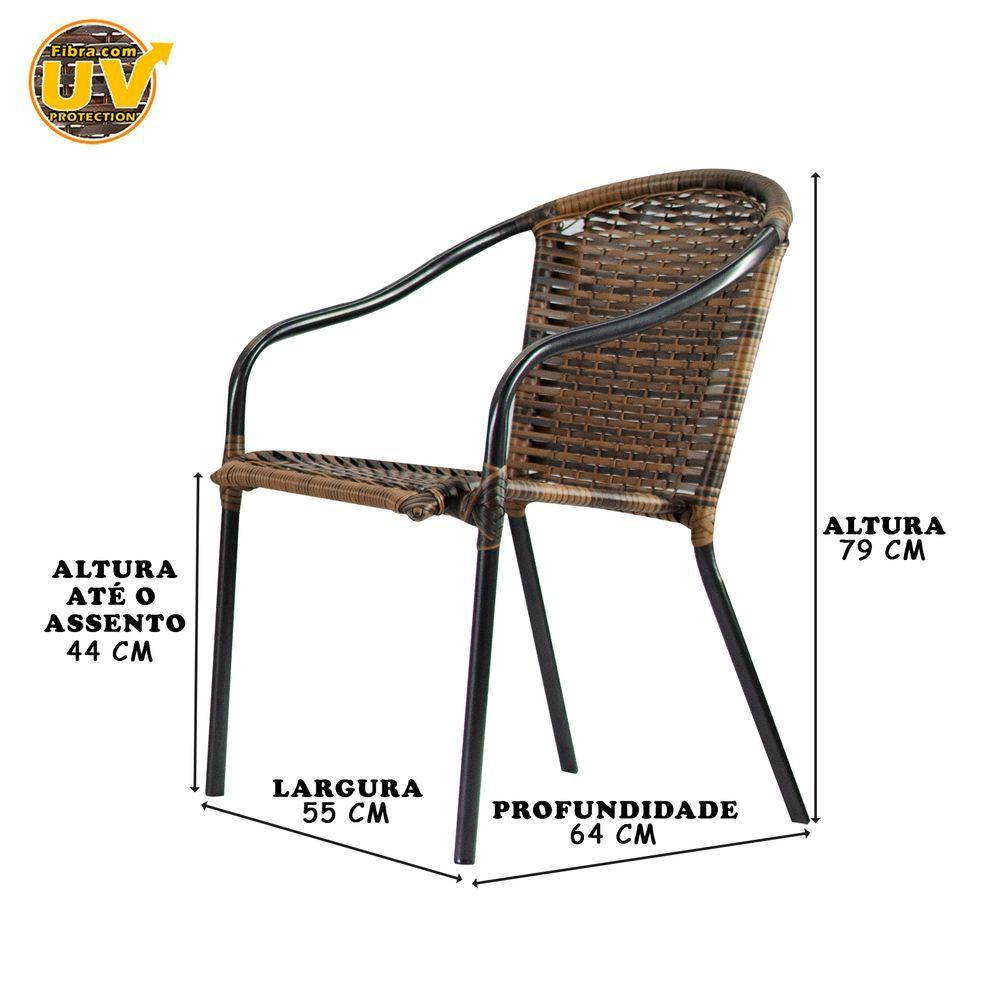 Miniatura Conjunto 4 Cadeiras Em Fibra Sintética Para Área Externa