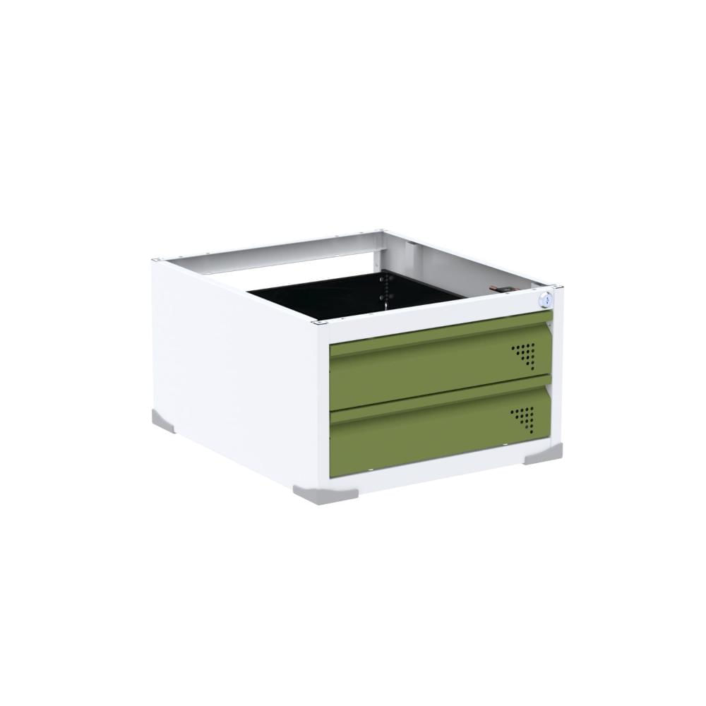 Miniatura Gaveteiro Aéreo 2 Gavetas Aretto Branco/Verde Miró