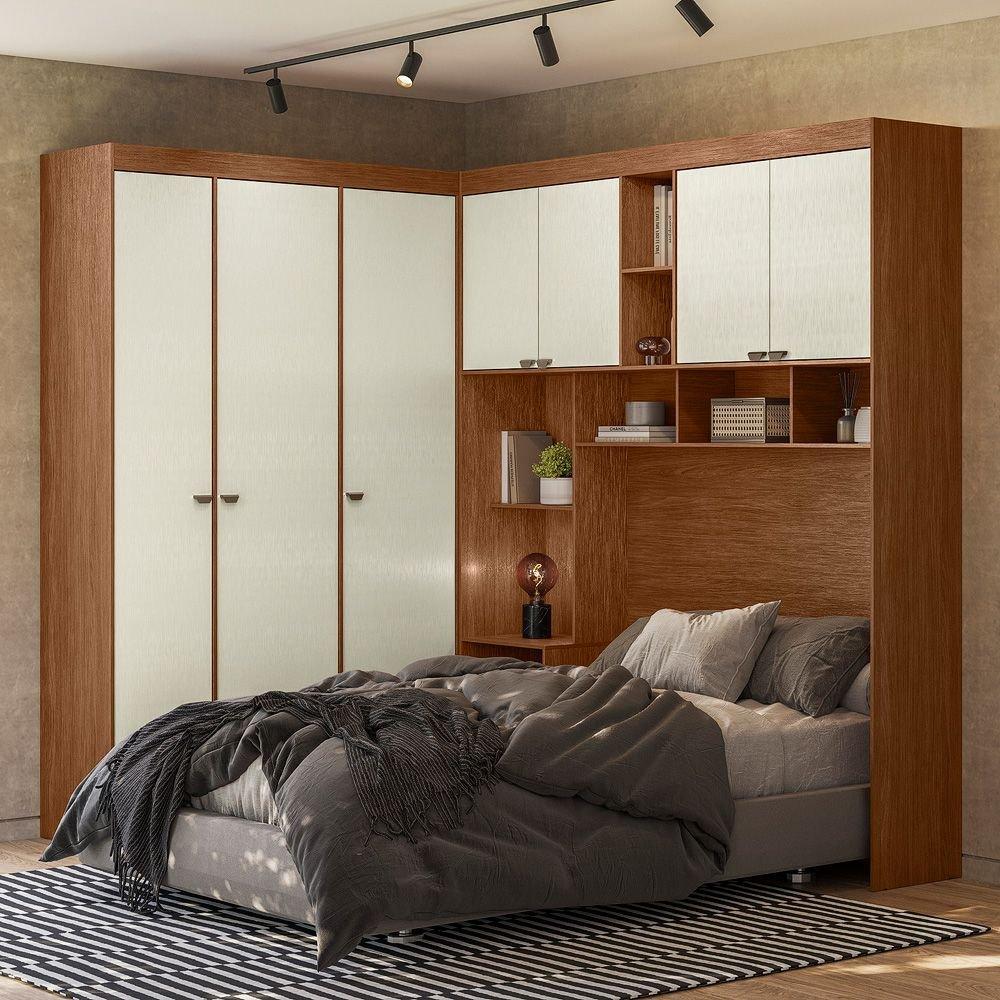 Guarda-roupa Modulado Casal MDP Lugano Jatobá/Areia