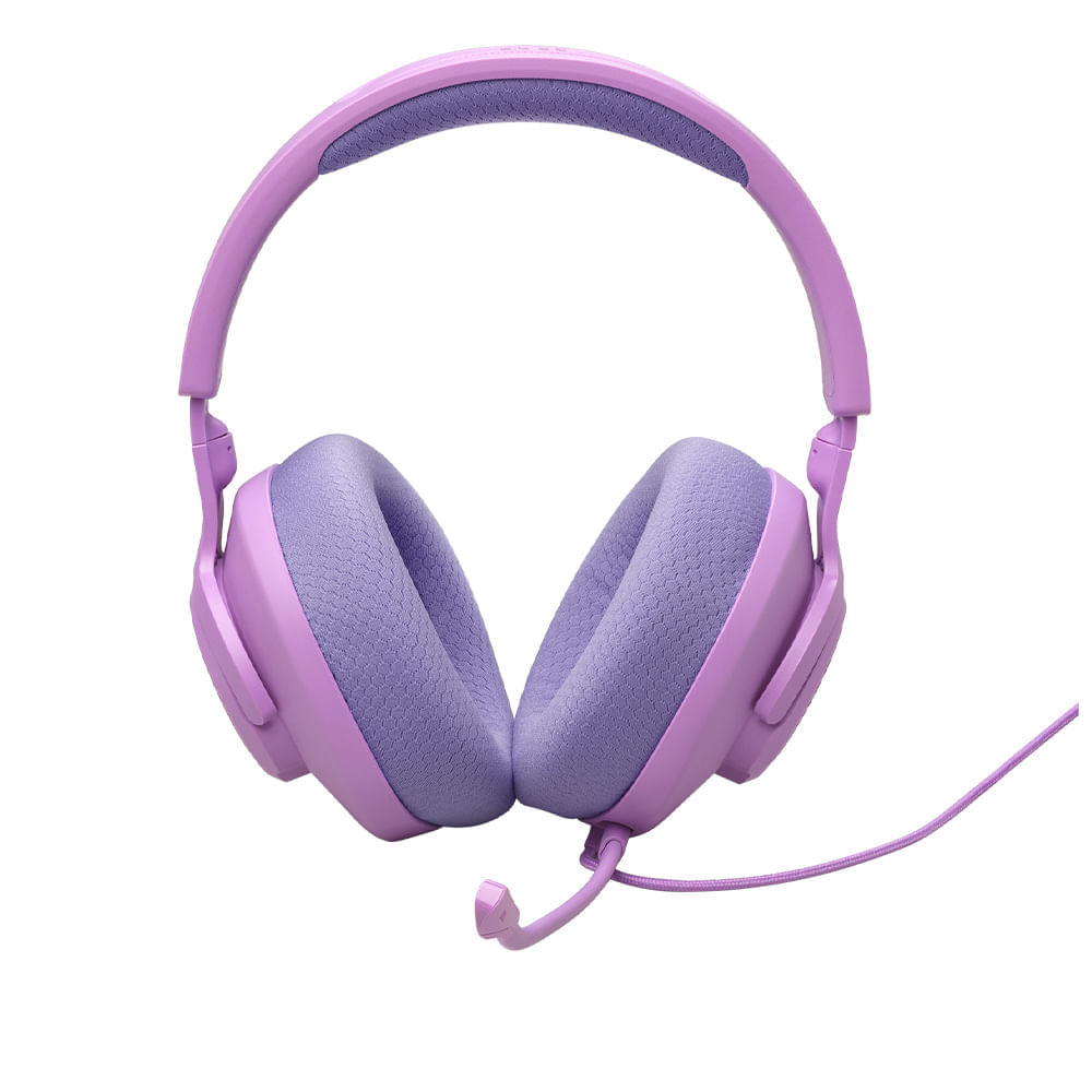 Miniatura Fone de Ouvido JBL Quantum 100 M2 Headset Gamer Rosa e Lilás Microfone Boom Destacável