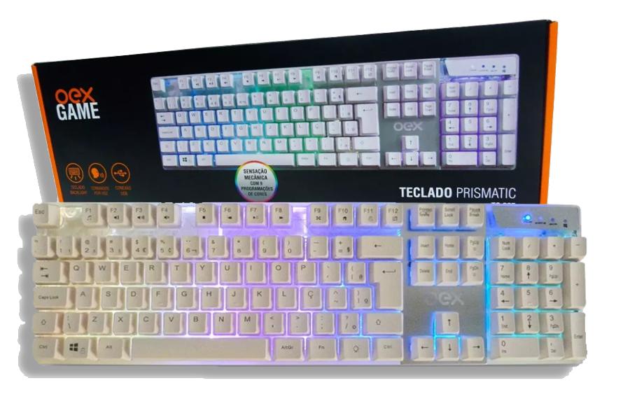 Miniatura Teclado Gamer Prismatic Rgb Semi Mecânico Oex Tc205
